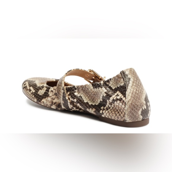 NWOT- Schutz- Calita Snake-Embossed Leather Flat- Size 7.5 - Picture 4 of 8